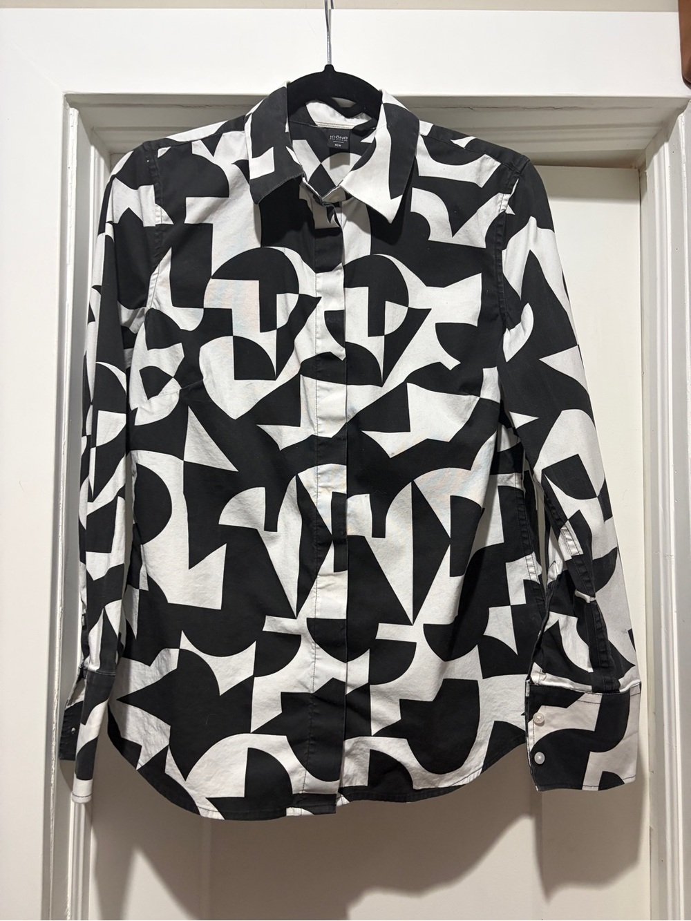 ICON Black & White Geometric Button-Down Shirt